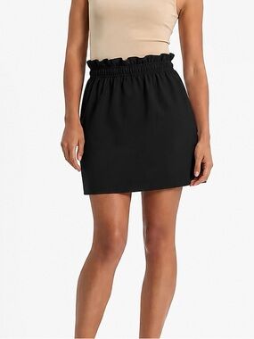 Express black paper bag mini skirt
